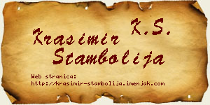 Krasimir Stambolija vizit kartica